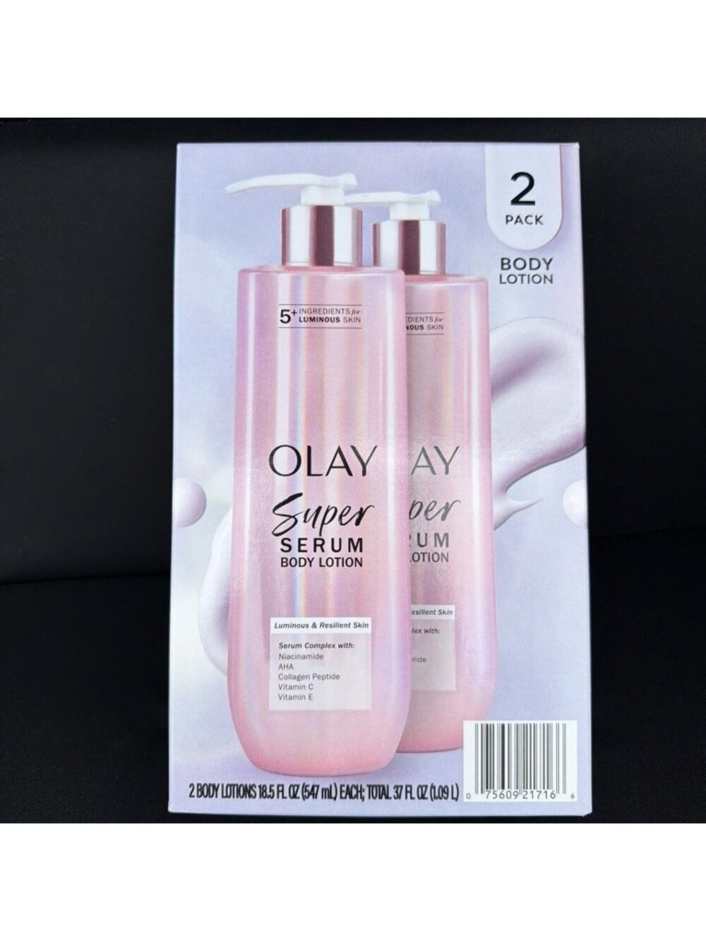 Olay Super Serum Body Lotion 18.5 fl oz 2 pack Brand New 5 Benefits In One
